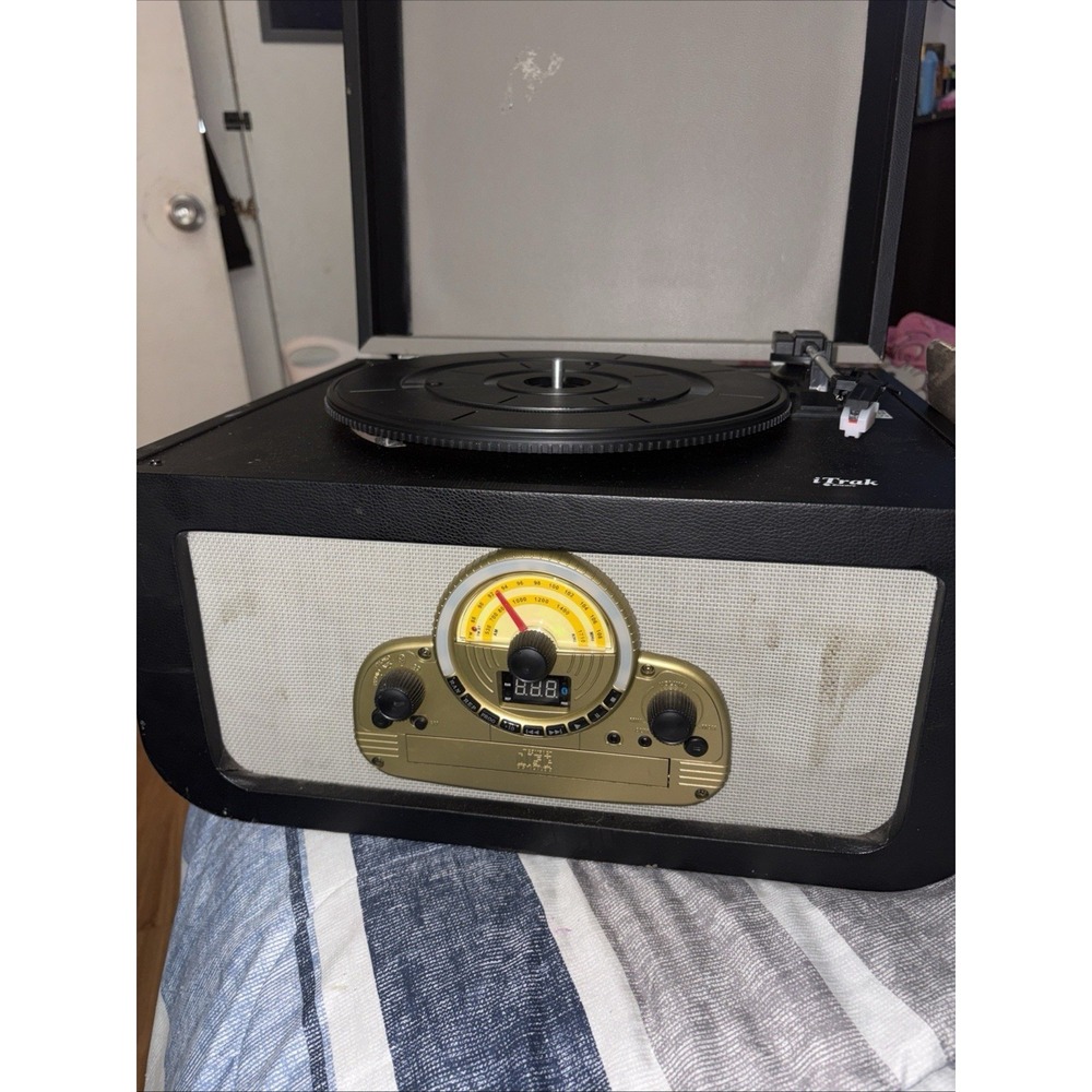 iTrak Encore BT5017MO Turntable CD Player Recorder Bluetooth AM FM Radio Vinyl